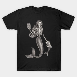 Mermaid skull fantasy surreal art. T-Shirt